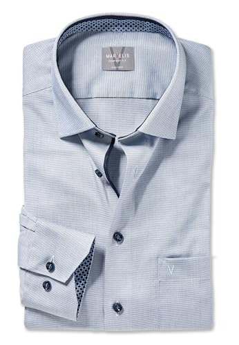 Marvelis Comfort Fit Herren Langarm Businesshemd | Twill Hellblau | New Kent Kragen Gr. 50 von Marvelis