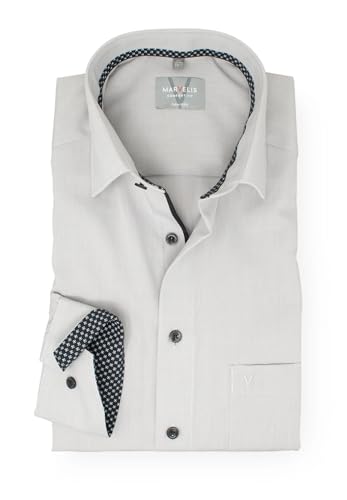 Marvelis Comfort Fit Langarm Hemd | Grau| New Kent Kragen mit Besatz Gr. 42 von Marvelis