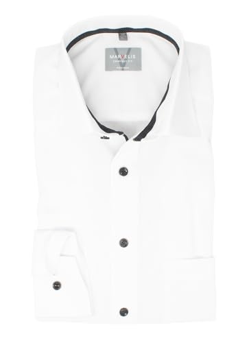 Marvelis Comfort Fit Langarm Hemd | Uni Weiß | New Kent Kragen Gr. 42 von Marvelis