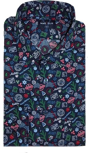 Marvelis Freizeithemd Hemd Casual Langarm Marine Weihnachtsmotiv 6056.44.18, Kragenweite/Größe:L Marvelis Freizeithemd Hemd Casual Langarm Marine Weihnachtsmotiv 6056.44.18, Kragenweite/Größe:L von Marvelis