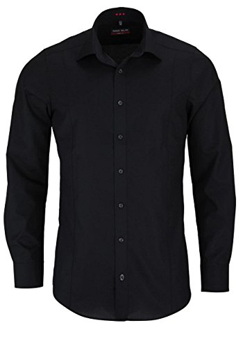 Marvelis Hemd Body Fit schwarz mit Teilungsnaht - 6798.64.68, Kragenweite / Größe:44 / XL von Marvelis