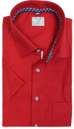 Marvelis Hemd Comfort Fit Kurzarm Uni rot 7033.72.35, Kragenweite:45 von Marvelis