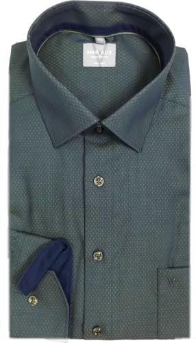 Marvelis Hemd Comfort Fit bügelfrei Langarm grün Gemustert 7018.84.47, Kragenweite:46 von Marvelis