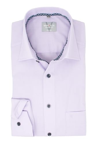 Marvelis Herren Businesshemd Comfort Fit Kent Kragen Langarm Einfarbig Mauve, Kragenweite:42 von Marvelis