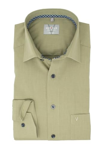 Marvelis Herren Businesshemd Comfort Fit Kent Kragen Langarm Einfarbig Olive, Kragenweite:46 Marvelis Herren Businesshemd Comfort Fit Kent Kragen Langarm Einfarbig Olive, Kragenweite:46 von Marvelis