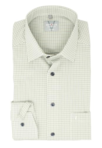 Marvelis Herren Businesshemd Comfort Fit Kent Kragen Langarm Kariert Olive, Kragenweite:45 Marvelis Herren Businesshemd Comfort Fit Kent Kragen Langarm Kariert Olive, Kragenweite:45 von Marvelis
