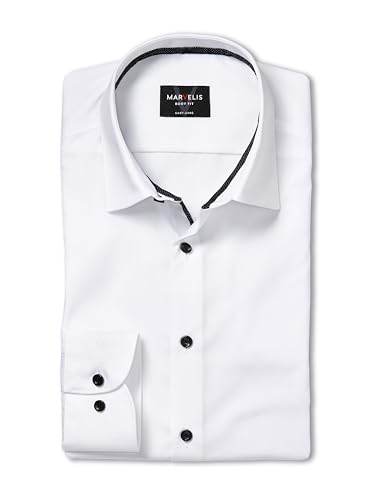 Marvelis Herren Businesshemd Kurzarm Body-Fit,Einfarbig,New York Kent,schwarz 68,36 von Marvelis