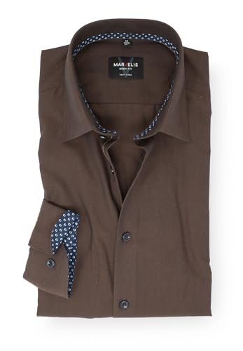 Marvelis Herren Businesshemd Langarm Body Fit,Einfarbig,New Kent, Kragenweite:38 von Marvelis