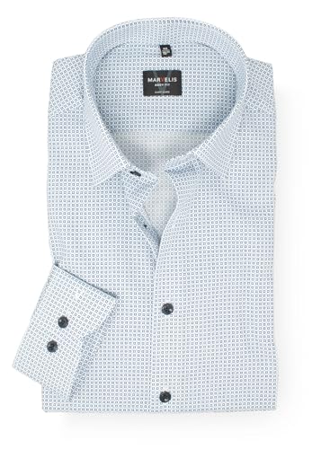 Marvelis Herren Businesshemd Langarm Body Fit,Muster,New Kent, Kragenweite:42 von Marvelis
