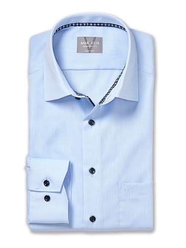 Marvelis Herren Businesshemd Langarm Non-Iron Comfort Fit,Chambray,New Kent,bleu 11,40 von Marvelis