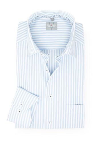 Marvelis Herren Businesshemd Langarm Non-Iron Comfort Fit,Gestreift,New Kent, Kragenweite:46 von Marvelis