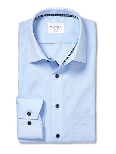 Marvelis Herren Businesshemd Langarm Non-Iron Modern Fit,Chambray,New Kent,bleu 11,40 von Marvelis