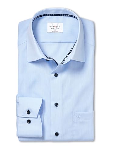 Marvelis Herren Businesshemd Langarm Non-Iron Modern Fit,Chambray,New Kent,bleu 11,47 von Marvelis