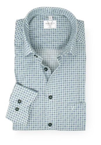 Marvelis Herren Businesshemd Langarm Non-Iron Modern Fit,Muster,New Kent, Kragenweite:40 von Marvelis