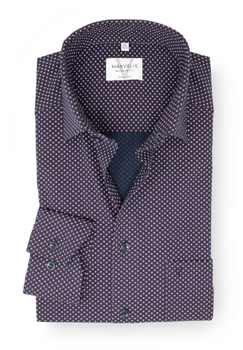 Marvelis Herren Businesshemd Langarm Non-Iron Modern Fit,Muster,New Kent, Kragenweite:41 von Marvelis
