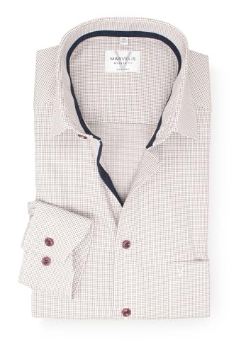 Marvelis Herren Businesshemd Langarm Non-Iron Modern Fit,Muster,New Kent, Kragenweite:41 von Marvelis