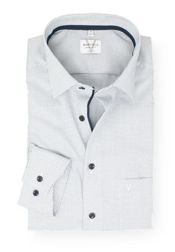 Marvelis Herren Businesshemd Langarm Non-Iron Modern Fit,Muster,New Kent, Kragenweite:42 von Marvelis