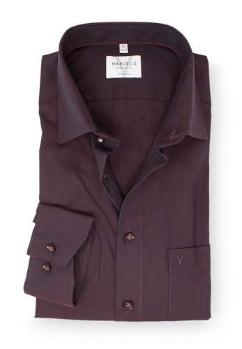 Marvelis Herren Businesshemd Langarm Non-Iron Modern Fit,Struktur,New Kent, Kragenweite:39 von Marvelis