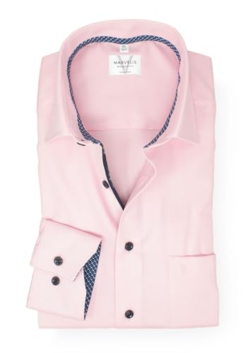 Marvelis Herren Businesshemd Langarm Non-Iron Modern Fit,Struktur,New Kent, Kragenweite:42 von Marvelis