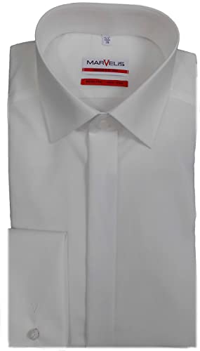 Marvelis Herren Businesshemd Non-Iron Modern Fit, Langarm, Kent-Kragen, Uni Popeline, 100% Baumwolle, Hellbeige 20, 45 von Marvelis