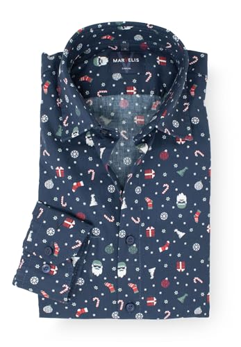 Marvelis Herren Hemd Langarm Casual Modern Fit,Muster,New Kent, Größe:S von Marvelis