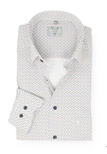 Marvelis Herren Hemd Langarm Non-Iron Comfort Fit,Muster,New Kent, Kragenweite:44 von Marvelis