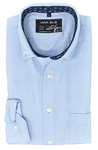 Marvelis Herren Langarmhemd Modern Fit Button Down Kragen Langarm Struktur Hellblau, Größe:3XL Marvelis Herren Langarmhemd Modern Fit Button Down Kragen Langarm Struktur Hellblau, Größe:3XL von Marvelis