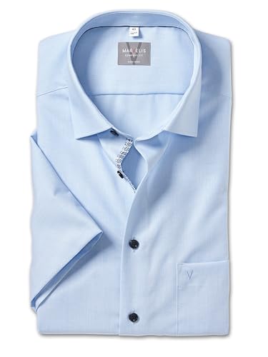 Marvelis Herren Oberhemd Kurzarm Non-Iron-Comfort-Fit,Einfarbig,13 New Kent,Rauchblau 13,45 von Marvelis