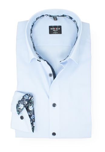 Marvelis Herren Oberhemd Langarm Body-Fit,Hellblau, New York Kent von Marvelis