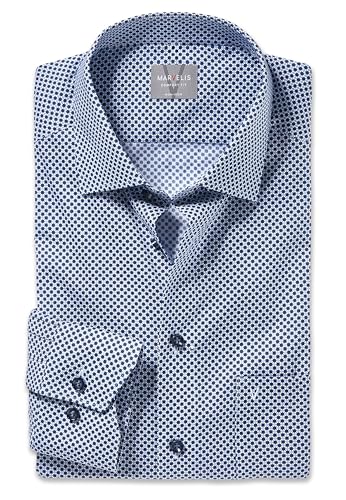 Marvelis Herren Oberhemd Langarm Comfort-Fit,Einfarbig,13 New Kent,bleu 11,46 von Marvelis