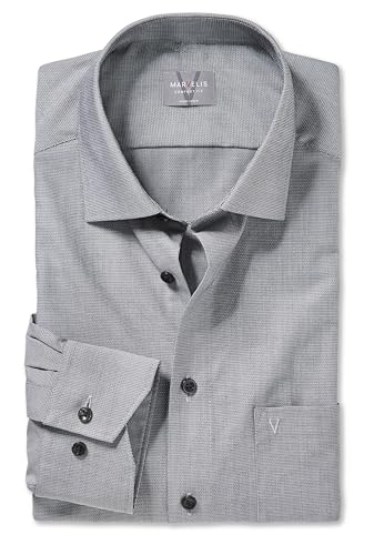 Marvelis Herren Oberhemd Langarm Comfort-Fit,Einfarbig,13 New Kent,schwarz 68,43 von Marvelis