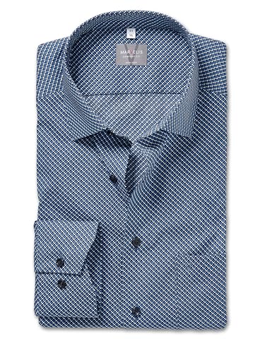 Marvelis Herren Oberhemd Langarm Non-Iron-Comfort-Fit,Einfarbig,13 New Kent,Marine 18,47 von Marvelis