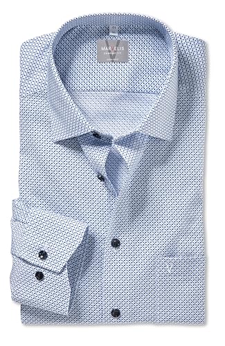 Marvelis Herren Oberhemd Langarm Non-Iron-Comfort-Fit,Einfarbig,13 New Kent,bleu 11,41 von Marvelis