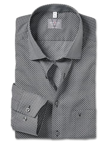 Marvelis Herren Oberhemd Langarm Non-Iron-Comfort-Fit,Einfarbig,13 New Kent,schwarz 68,40 von Marvelis