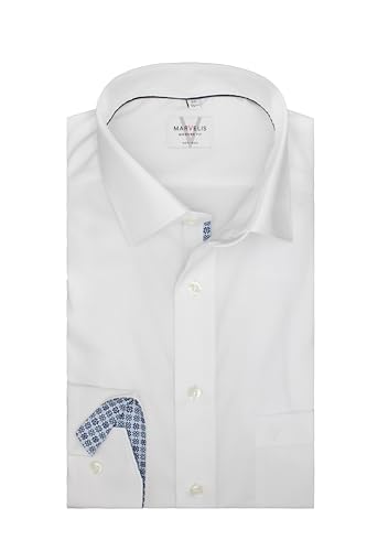 Marvelis Herren Oberhemd Langarm Non-Iron-Modern-Fit,Einfarbig,13 New Kent,hellblau 10,44 von Marvelis