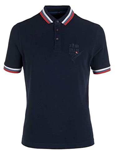 Marvelis Herren Poloshirt Casual Fit Polokragen Einfarbig Dunkelblau, Größe:L von Marvelis