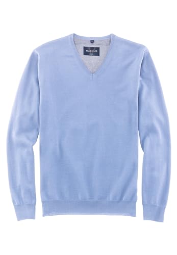 Marvelis Herren Pullover Casual Fit V-Ausschnitt Einfarbig Hellblau, Größe:L von Marvelis