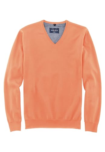 Marvelis Herren Pullover Casual Fit V-Ausschnitt Einfarbig Koralle, Größe:3XL von Marvelis