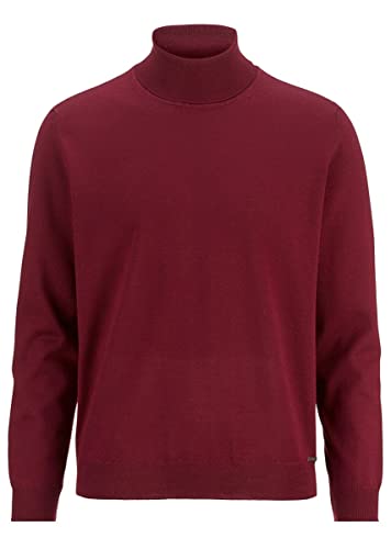 Marvelis Herren Rollkragenpullover Casual Fit Merino Einfarbig Bordeaux, Größe:3XL von Marvelis