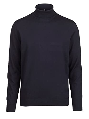 Marvelis Herren Rollkragenpullover Casual Fit Merino Einfarbig Marine, Größe:3XL von Marvelis