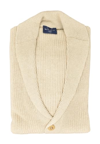 Marvelis Herren Strickjacke Casual Fit V-Ausschnitt Einfarbig Beige, Größe:3XL von Marvelis