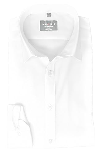 Marvelis Herrenhemd, Super Slim Langarm | Uni Weiß | New York Kent Kragen Gr. 39 von Marvelis