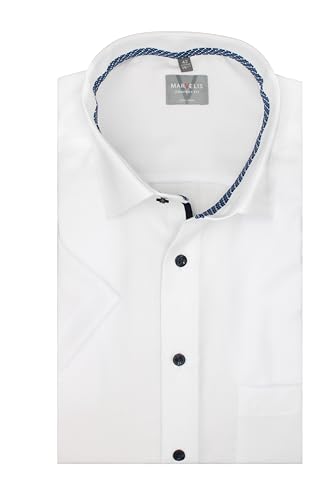 Marvelis Herrenhemd | Comfort Fit | Kurzarm 12 cm | Uni Weiß | New Kent Kragen | Gr. 43 von Marvelis
