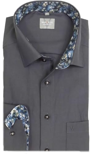 Marvelis Herrenhemd | Comfort Fit | Langarm 64 cm | Anthrazit | New Kent Kragen | Gr. 42 von Marvelis