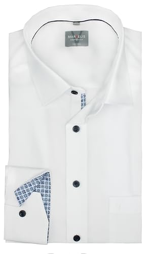 Marvelis Herrenhemd | Comfort Fit | Langarm 64 cm | Uni Weiß | New Kent Kragen | Gr. 47 von Marvelis