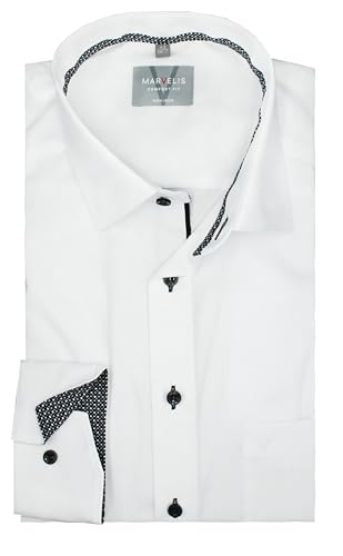 Marvelis Herrenhemd | Comfort Fit | Langarm 64 cm | Uni Weiß | New Kent Kragen | Gr. 47 von Marvelis