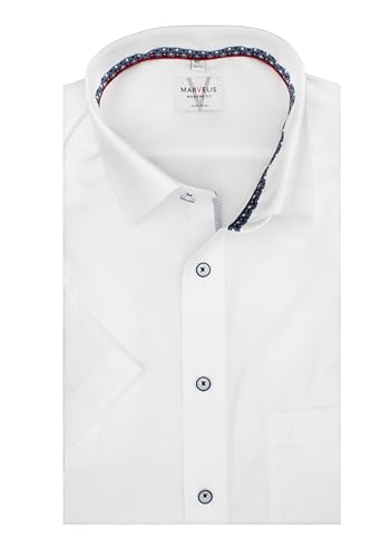 Marvelis Herrenhemd | Modern Fit | Kurzarm 12 cm | Weiß | Bügelfrei | New Kent Kragen | Gr. 45 von Marvelis