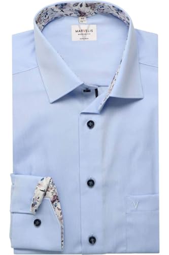 Marvelis Herrenhemd | Modern Fit | Langarm 64 cm | Hellblau | New Kent Kragen | Gr. 40 von Marvelis