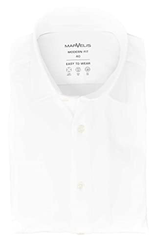 Marvelis Moder Fit Hemd Langarm New Kent Kragen Jersey weiß Größe 41 von Marvelis