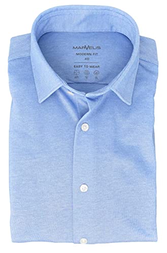 Marvelis Modern Fit Hemd Langarm New Kent Kragen Jersey hellblau Größe 40 von Marvelis